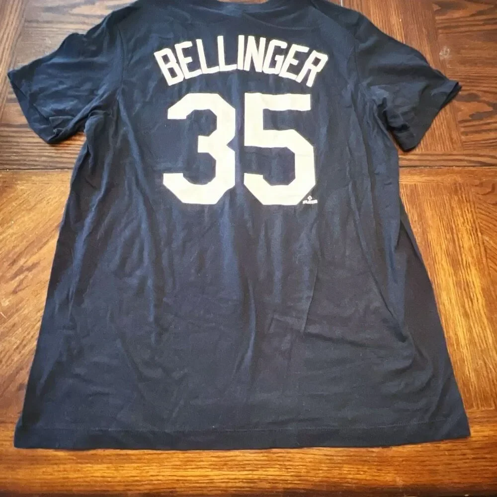 Nike Los Angeles Dodgers Pullover Graphic T Shirt Black Mens Unisex Size Large N